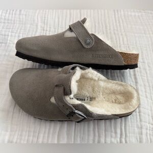 NWOB Birkenstock Boston Shearling Suede Leather Size 39 Medium/Narrow